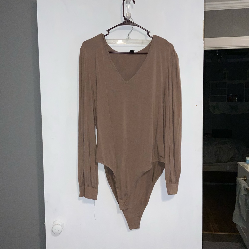 Tan long sleeve body suit